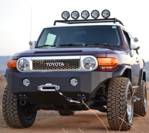 Toyota FJ Cruiser Front Bumper - Body Armor 4x4 - Pro Series Winch - Black - `07-`14